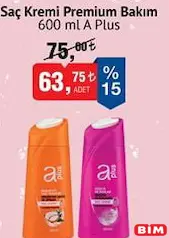 A PLUS SAÇ KREMİ PREMİUM BAKIM 600 ML